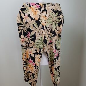 Talbots Vintage Silk Tropical Hibiscus Pants
